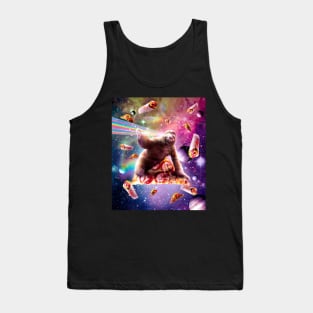 Space Pizza Sloth - Rainbow Laser Tank Top